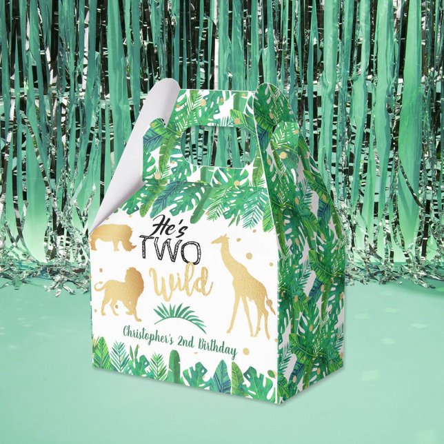 Two Wild Boys Second Birthday Party Favor Box (Creator Uploaded)