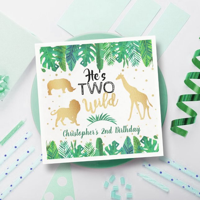 Two Wild Boys Second Birthday Party Napkin (Creator Uploaded)