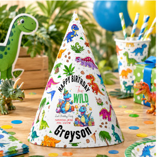 Two Wild Dino Party Boy Dinosaur 2nd Birthday  Hat