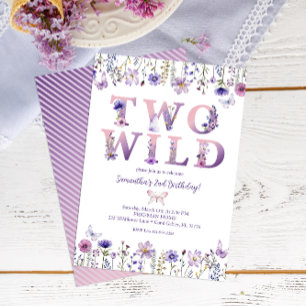 Two Wild Floral Second Birthday Invitation