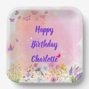 "Two Wild & Full of Wonder" Happy Birthday Party Paper Plate