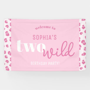 Two Wild Girl 2nd Birthday Party Welcome Banner