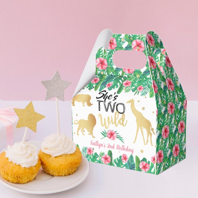 Two Wild Girls Second Birthday Party Favor Box (Creator Uploaded)