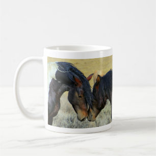 Two Wild Horses Touching Noses Mug