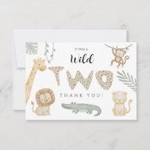 Two Wild Jungle Safari Animals 2nd Birthday