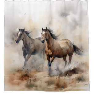 “Two Wild Mustangs ” Dusty Western Watercolour