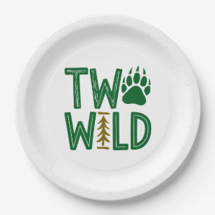 Two Wild – Rustic Woodsy Second Birthday Paper Plate
