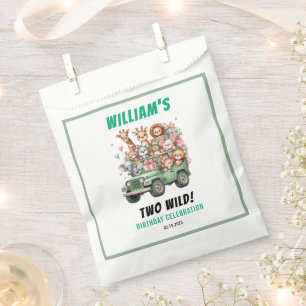 Two Wild Safari Animal 2nd Birthday Party Favour Bag