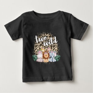 Two Wild Safari Jungle Theme 2nd Birthday Baby T-Shirt