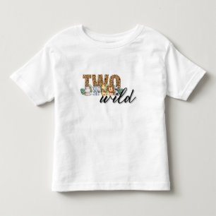 Two Wild Safari Jungle Theme 2nd Birthday Toddler T-shirt