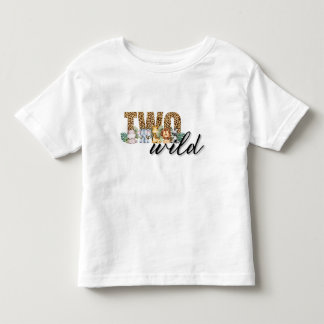 Two Wild Safari Jungle Theme 2nd Birthday Toddler T-shirt