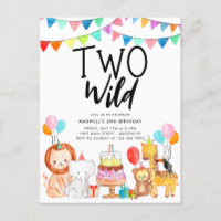 TWO WILD Safari Party Animals Kids 2nd Birthday