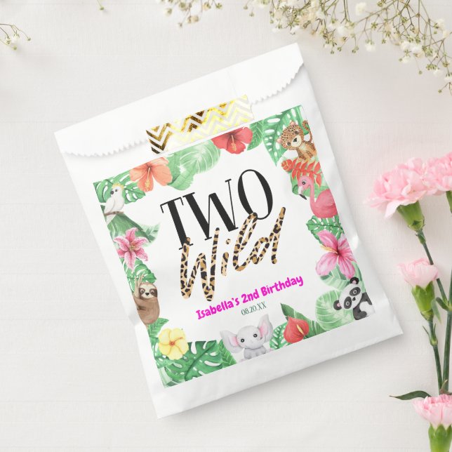 Two Wild Tropical Animal 2nd Birthday Party Favour Bag (Sealed)