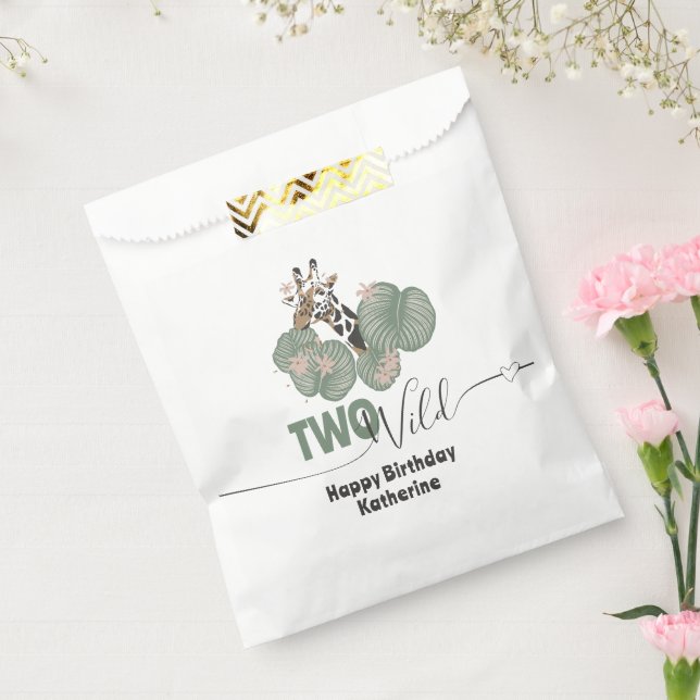 Two Wild Tropical Giraffe Animal Birthday Party  Favour Bag (Sealed)