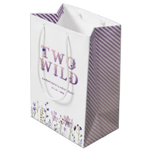 Two Wild Wildflower Garden Birthday Party Medium Gift Bag