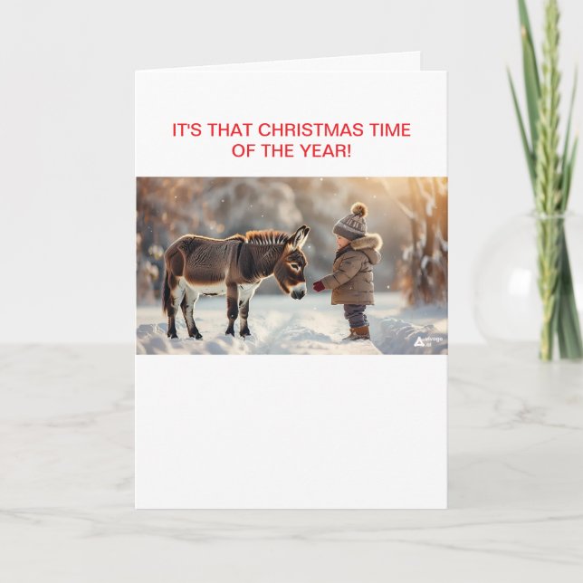 TWO WINTER FRIENDS AT CHRISTMAS INVITATION (Front)