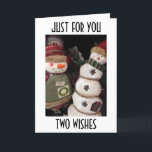 TWO WISHES=HAPPY BIRTHDAY/MERRY CHRISTMAS HOLIDAY CARD<br><div class="desc">IF SOMEONE HAS A "DECEMBER" BIRTHDAY WHAT A FUN WAY TO SAY BOTH MERRY CHRISTMAS AND HAPPY BIRTHDAY WITH THESE TWO CUTE SNOWMEN~</div>