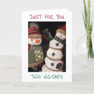 TWO WISHES=**MERRY CHRISTMAS **HAPPY NEW YEAR** HOLIDAY CARD