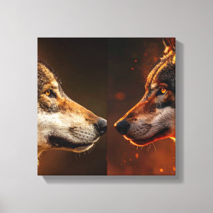 Two wolfs canvas print
