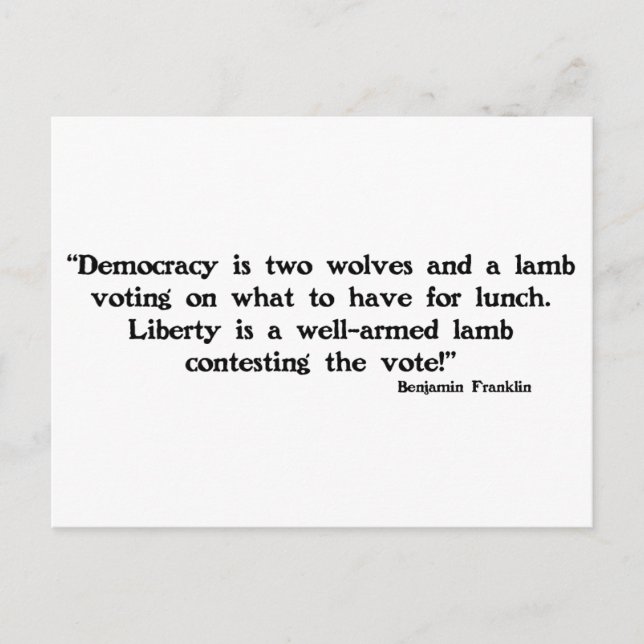 Two Wolves and a Lamb Postcard (Front)