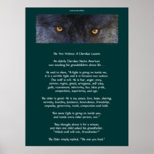 TWO WOLVES CHEROKEE TALE Art Poster