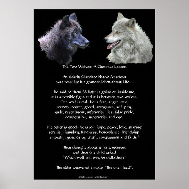 TWO WOLVES CHEROKEE TALE Art Poster (Front)