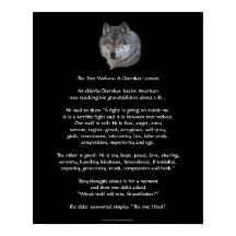 TWO WOLVES CHEROKEE TALE  Poster