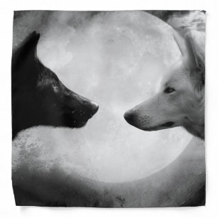 Two wolves facing each other bandana