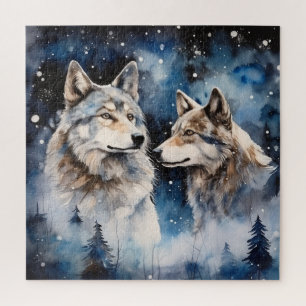 Two Wolves in Winter Jigsaw Puzzle