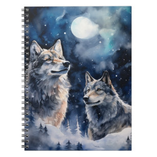 Two Wolves in Winter Notebook