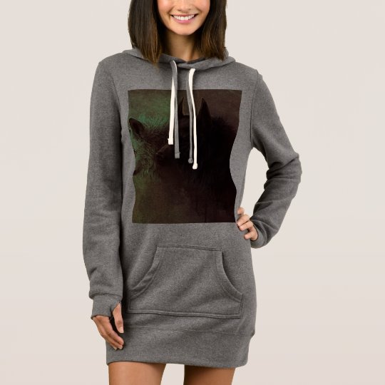 two wolves - painting wolf dress