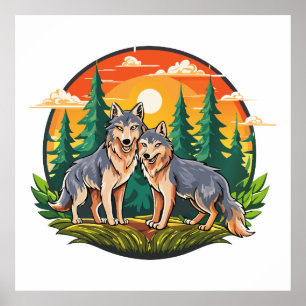 Two wolves poster