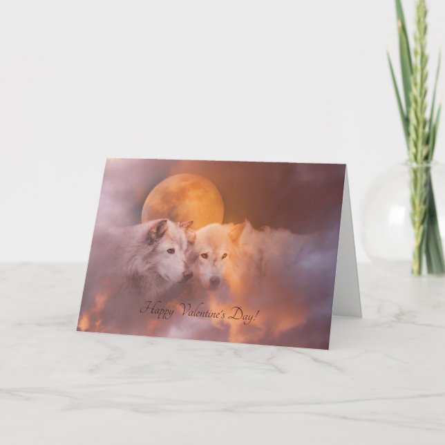 Two Wolves Valentine's Day Soul Mate Card (Front)