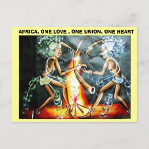 two woman dancer,  AFRICA, ONE LOVE , ONE UNION... Postcard