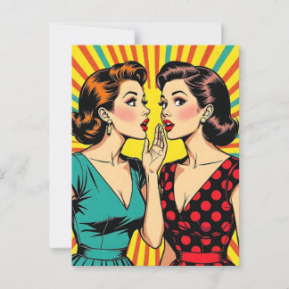 Two Woman Gossiping Telling Secrets Friendship Postcard