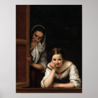 Two Women at a Window by Bartolome Esteban Murillo