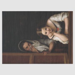 Two Women at a Window by Bartolome Esteban Murillo Tissue Paper