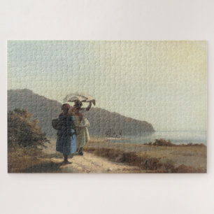 Two Women Chatting by the Sea, St. Thomas (1856)  Jigsaw Puzzle