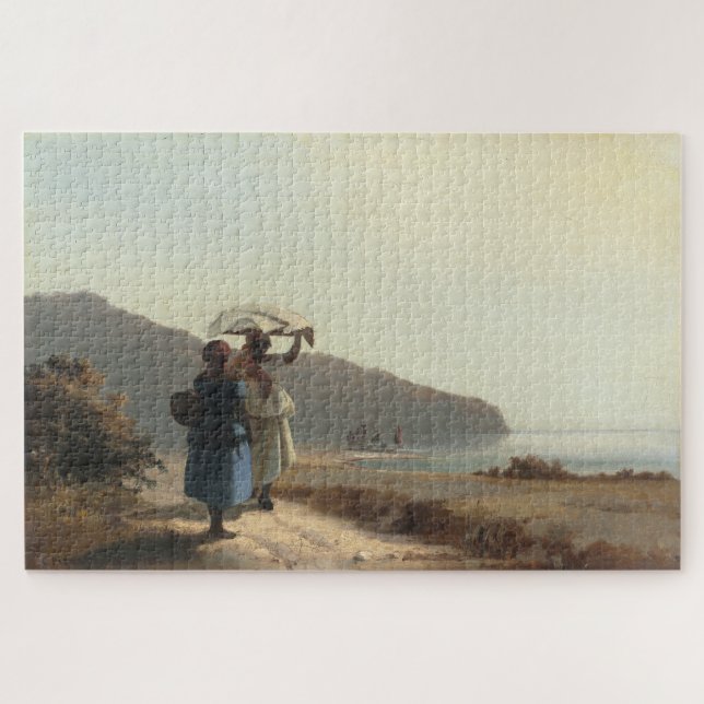 Two Women Chatting by the Sea, St. Thomas (1856)  Jigsaw Puzzle (Horizontal)