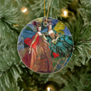 Two Women Classic Art Ceramic Ornament