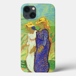 Two Women Crossing the Fields by Vincent van Gogh iPhone 13 Case