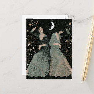 Two Women Dance in the Moonlight Postcard