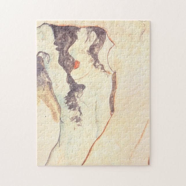 Two Women Embracing Egon Schiele Jigsaw Puzzle (Vertical)