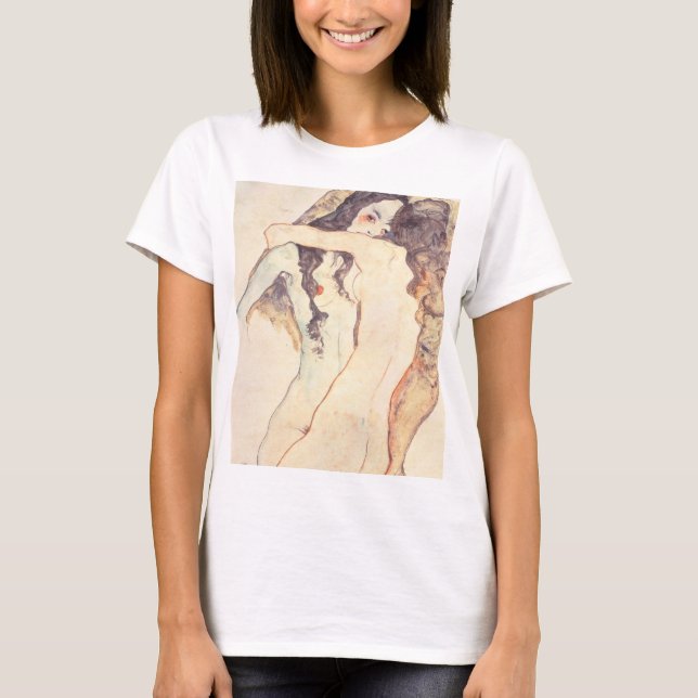 Two Women Embracing Egon Schiele T-Shirt (Front)