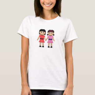 Two Women Holding Hands Emoji T-Shirt