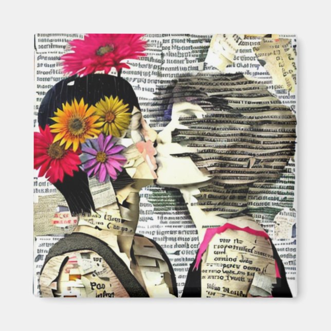 Two Women in Love | Pride Kiss Magnet (Front)