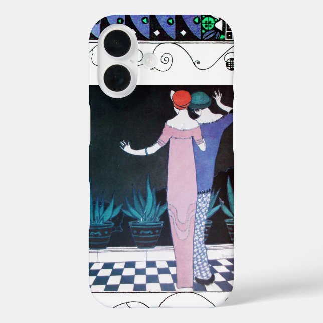 TWO WOMEN IN THE NIGHT Art Deco Beauty Fashion Case-Mate iPhone Case (Back)