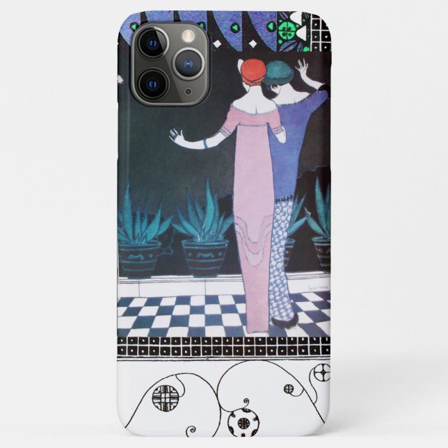 TWO WOMEN IN THE NIGHT Art Deco Beauty Fashion Case-Mate iPhone Case (Back)