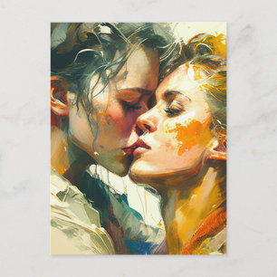 Two Women Kiss Postcard