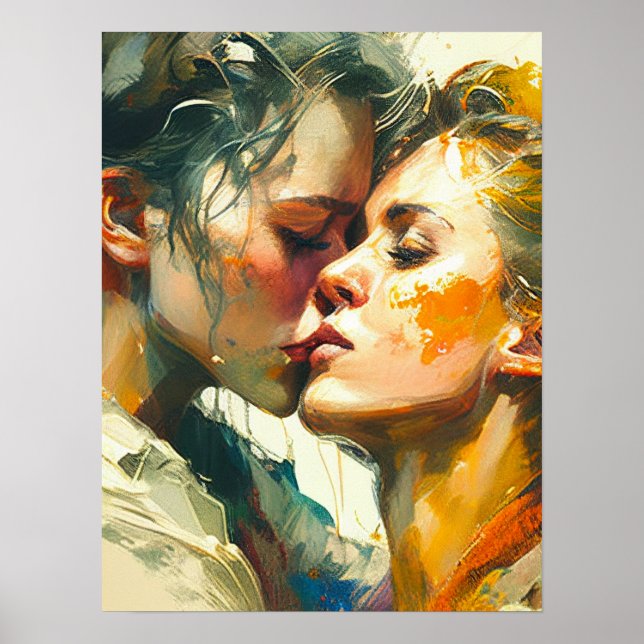 Two Women Kiss  Poster (Front)